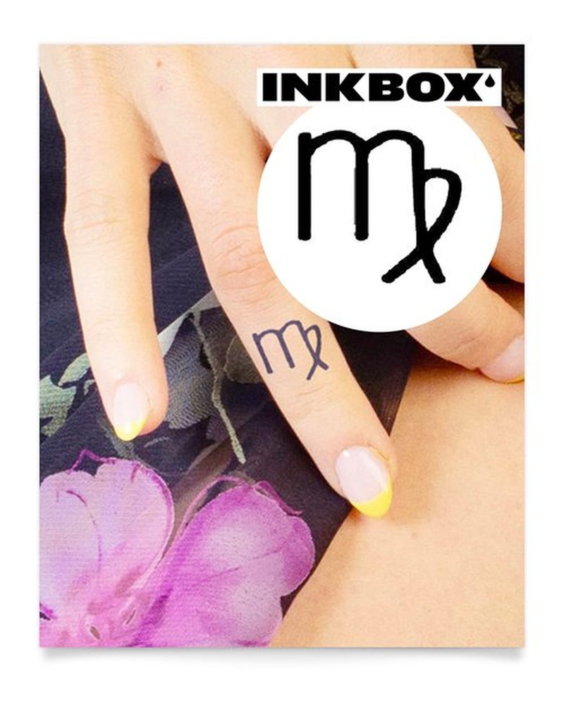 Inkbox Temporary Tattoos, Semi-Permanent Tattoo, One Premium Easy Long Lasting, Water-Resistant Temp Tattoo with For Now Ink - Lasts 1-2 Weeks, Astrological Virgo, 1 x 1 in