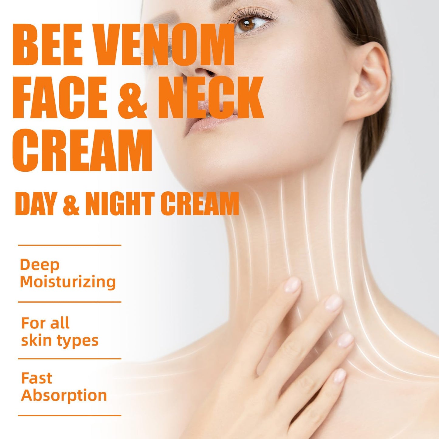 Bee Venom Sleeping Moisturizing Cream - Hydrating & Plumping Face and Neck Cream with Hyaluronic Acid, Daily Moisturizer for Firmer, Softer Skin, 3.53oz