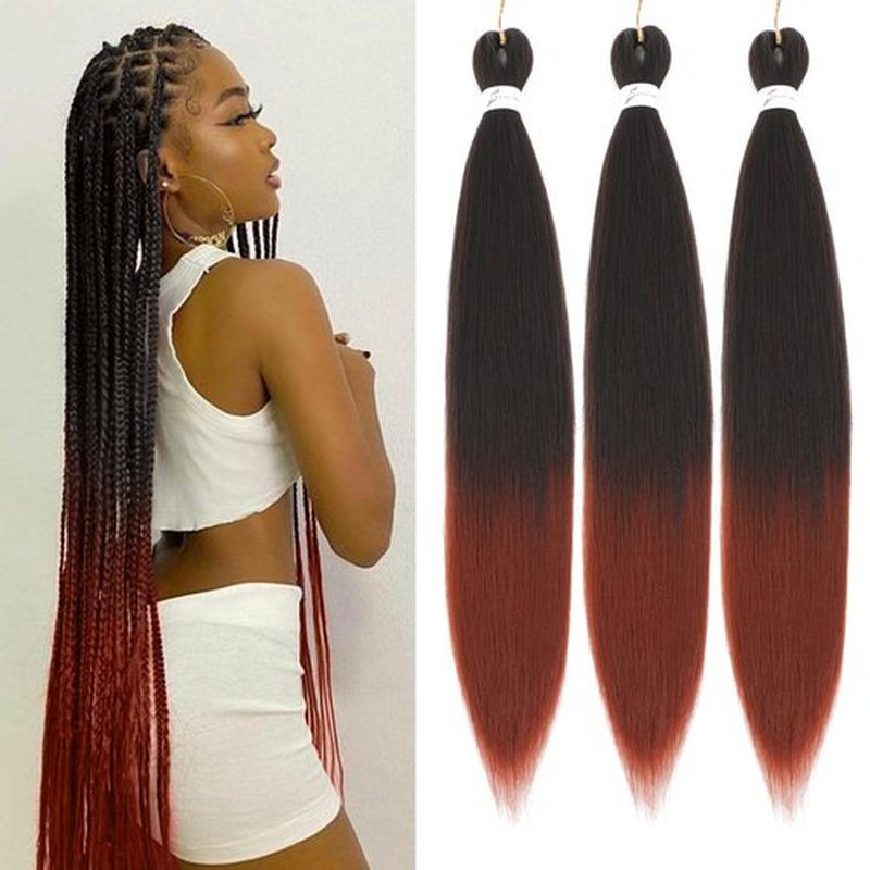 Ombre Braiding Hair Extensions 26 Inch 3 Packs Pre Stretched Braiding Hair Professional Itch Free Synthetic Hair Extensions for Braiding(26"1B/350)