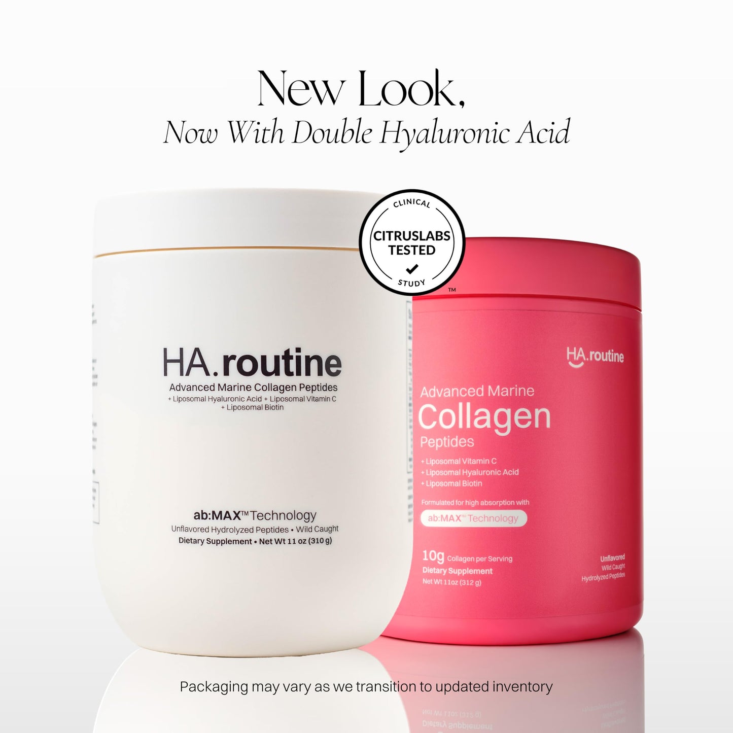 Haroutine Advanced Marine Collagen Peptides Powder + Liposomal Vitamin C, Hyaluronic Acid & Biotin, Type I Collagen Supplement for Skin, Hair, Nails, Joint & Gut Health, Unflavored-Packaging May Vary