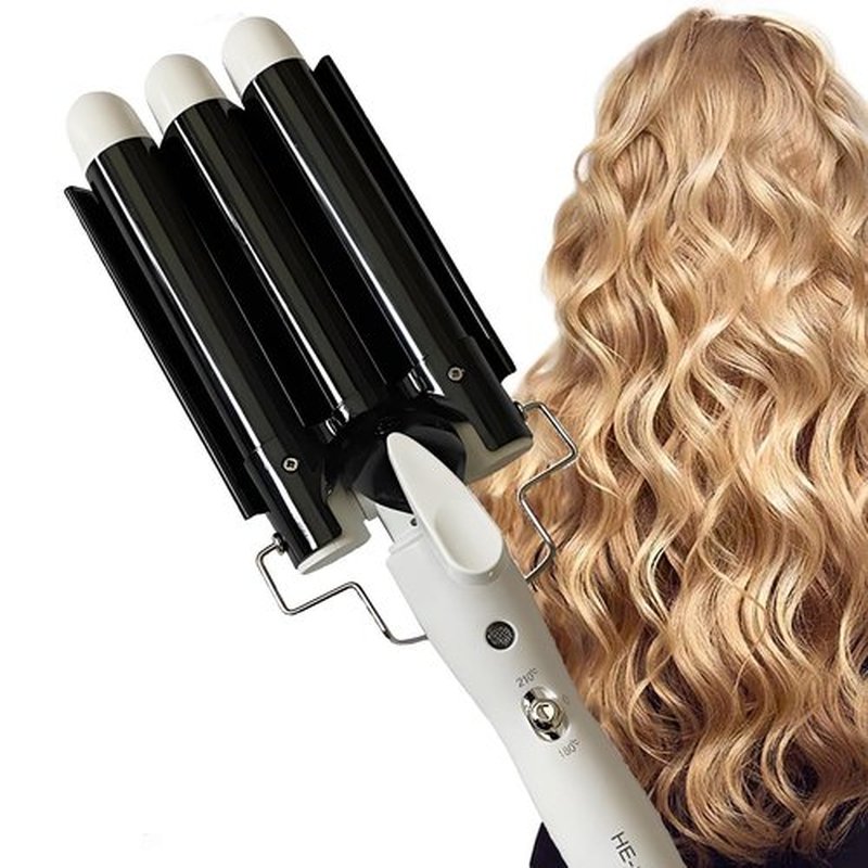 3 Jumbo Barrel Curling Iron Wand 32mm Hair Waver Temperature Adjustable Ceramic Big Waves Hair Crimper