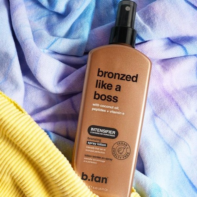 b.tan Sun Tanning Lotion Spray | Bronzed Like a Boss - Brown Outdoor Bronzing Spray Lotion Accelerator, Packed with Coconut Oil, Peptides, & Vitamin E, Austrailian Brand, 8.45 Fl Oz