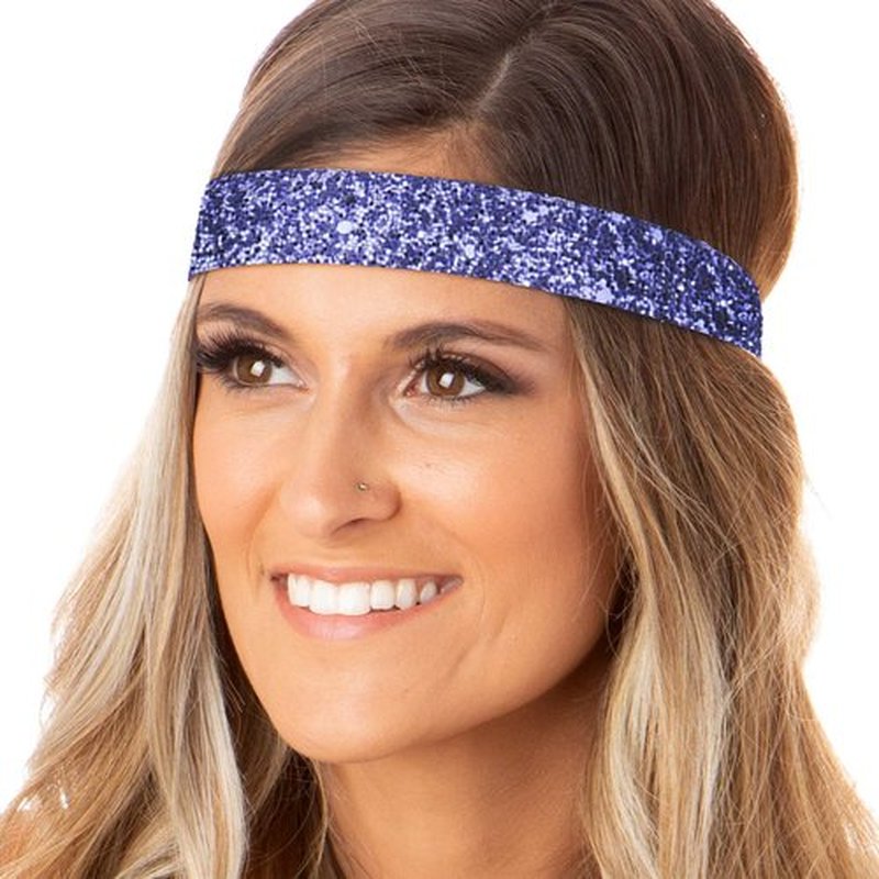 Hipsy Women's Adjustable Non Slip Cute Fashion Wide Bling Glitter Hair Headband 3-pack (Purple/Peacock/Teal)