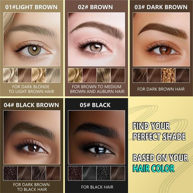 3D Magic Microblading Eyebrow Pencil, 2025 New 2-in-1 Eye Brow Pencils for Women 4 Fork Tip Microblading Eyebrow Pen, Last All-Day Tattoo Pencil Makeup Eyebrow Pen (1# Light Brown)
