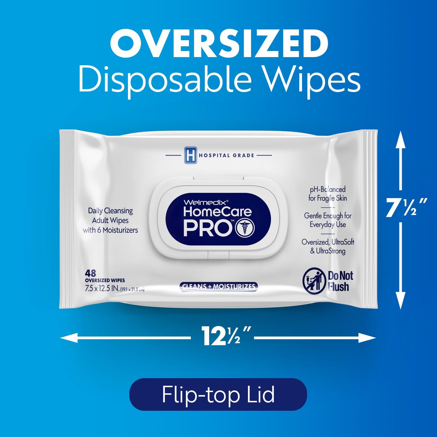 Welmedix Adult Bathing Wipes - Oversized No Rinse Bath Wipes