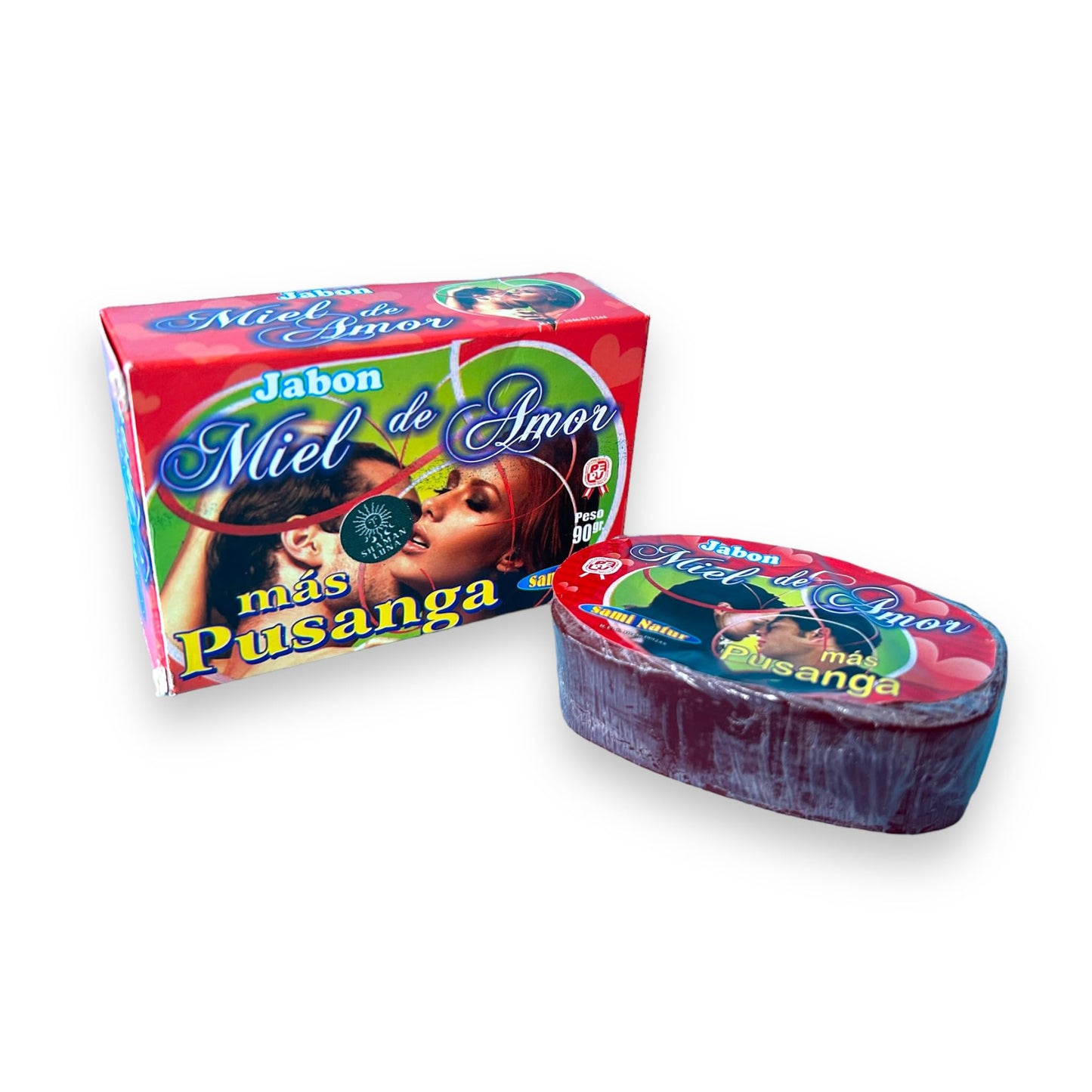 Pusanga and Miel de Amor Bar soap to Attract love, soap with herbs for love and romance, Jabón para atraer el amor