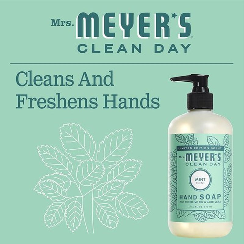 MRS. MEYER'S CLEAN DAY Hand Soap, Limited Edition Mint, 12.5 fl. oz - Pack of 3