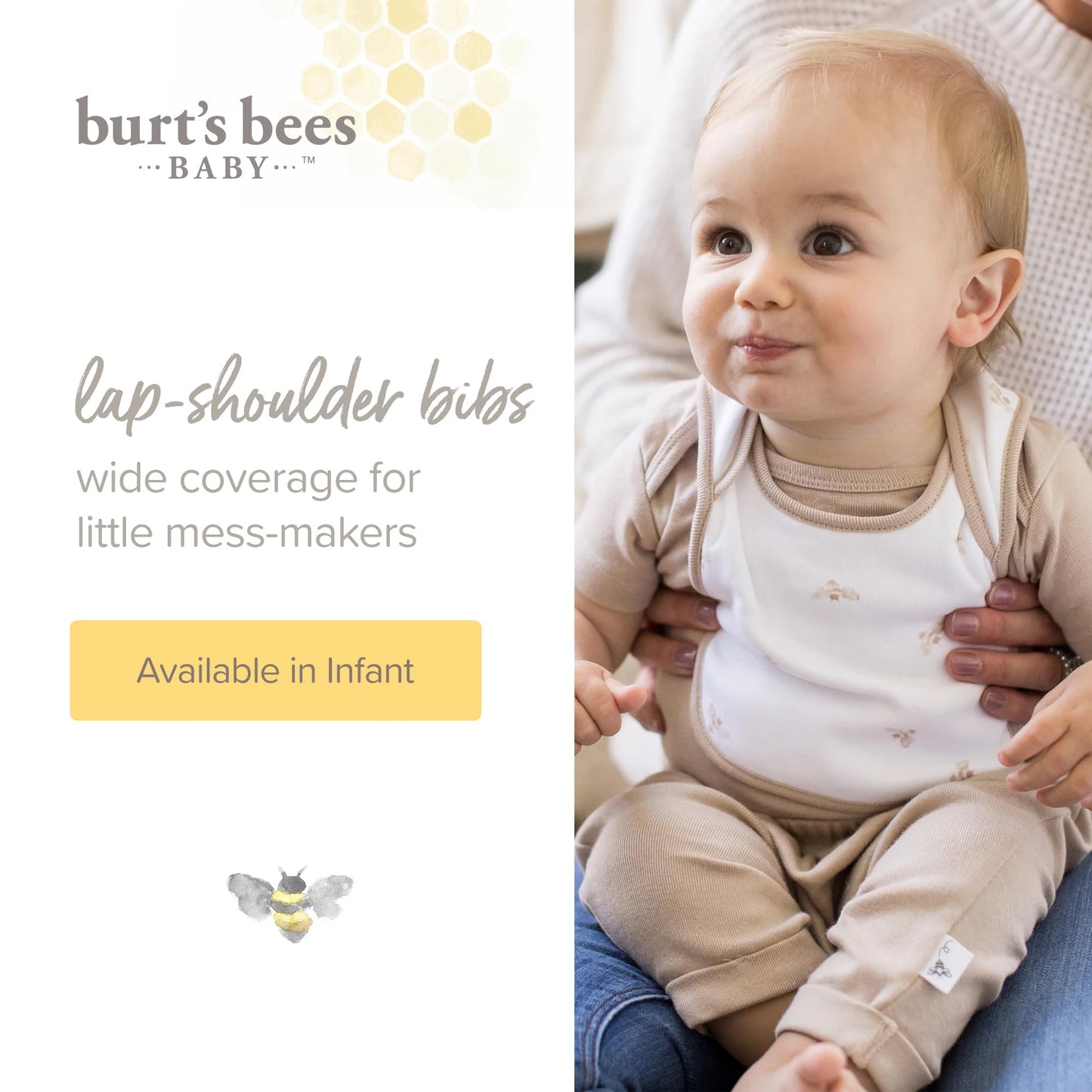 Burt's Bees Baby Bibs, Unisex 100% Organic Cotton Teething Drool Bibs