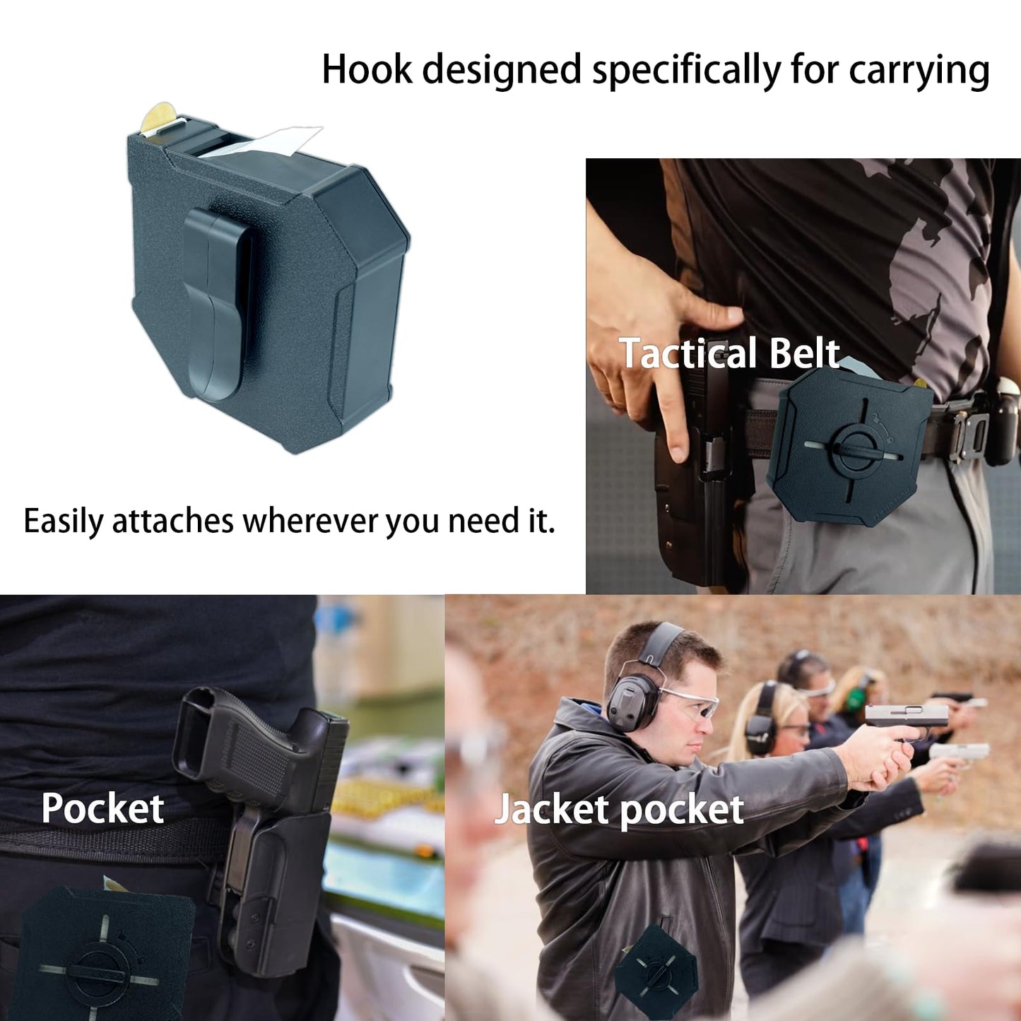Target Pasters for Shooting Practice Cardboard, Tactical Belt Clip, Self Adhesive Target Stickers, 0.8 Inch Stickers for USPSA, IPSC, IDPA Shooting Training Range, 2000pcs Per Roll, Black