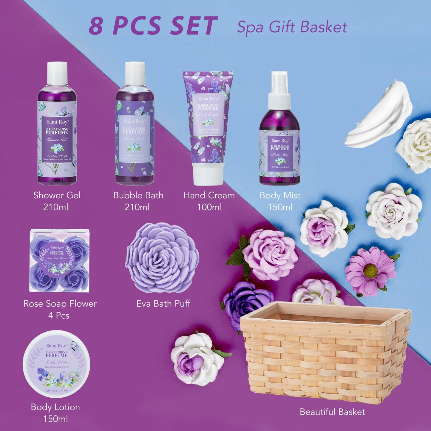 Spa Gift Basket Gifts for Mom, Bath Gift Set for Women Birthday Bath Spa