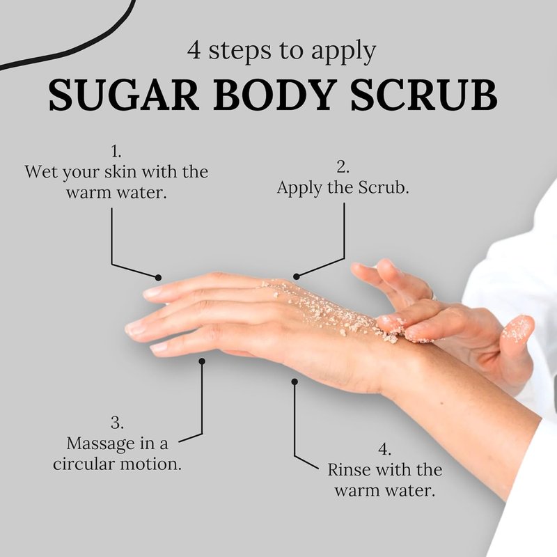 Sugar Body Scrub - Alcohol-Free Exfoliating Skincare with Refreshing Scent | 240ML (8.1 Fl Oz) Charcoal