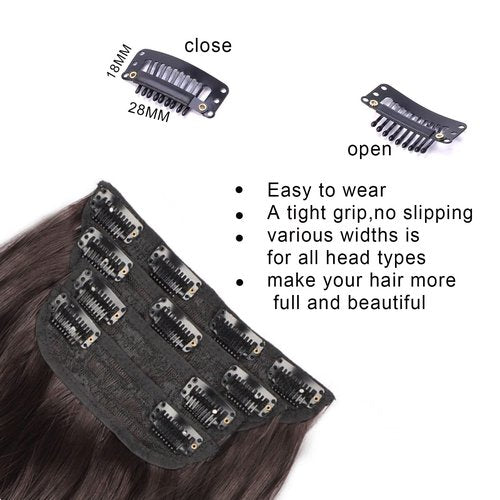 4PCS Curly Clip In Hair Extensions Dark Golden Mix Beige Blonde Synthetic 20inch long Wavy Clip in Hair Extensions Double Weft Long Thick Hairpieces Full Head For Women (20INCH, 18H613)