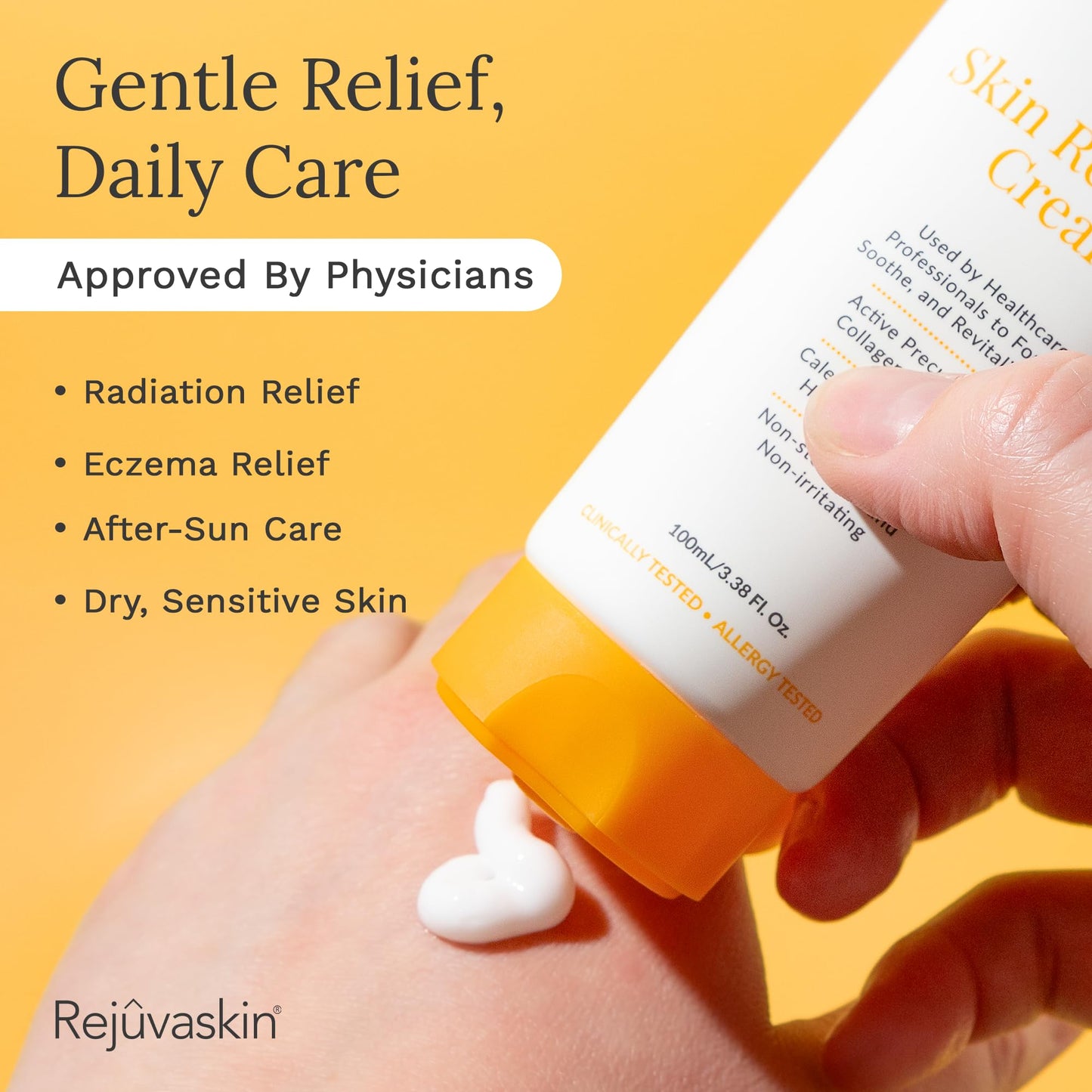 Rejuvaskin Skin Recovery Cream with Aloe Vera, Eczema Relief Cream for Dry, Itchy & Sensitive Skin, Hydrating & Cooling Moisturizer, Radiation Relief Cream, 100 ml - Pack of 10