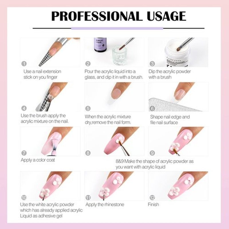 Acrylic Nail Kit for Beginners with Everything 6 Colors Acrylic Powder with Drill and Nail Lamp Builder Nail Gel 24Pcs Glitter Powder Nail Kit Acrylic Set Full Acrylic Nail Supplies DIY