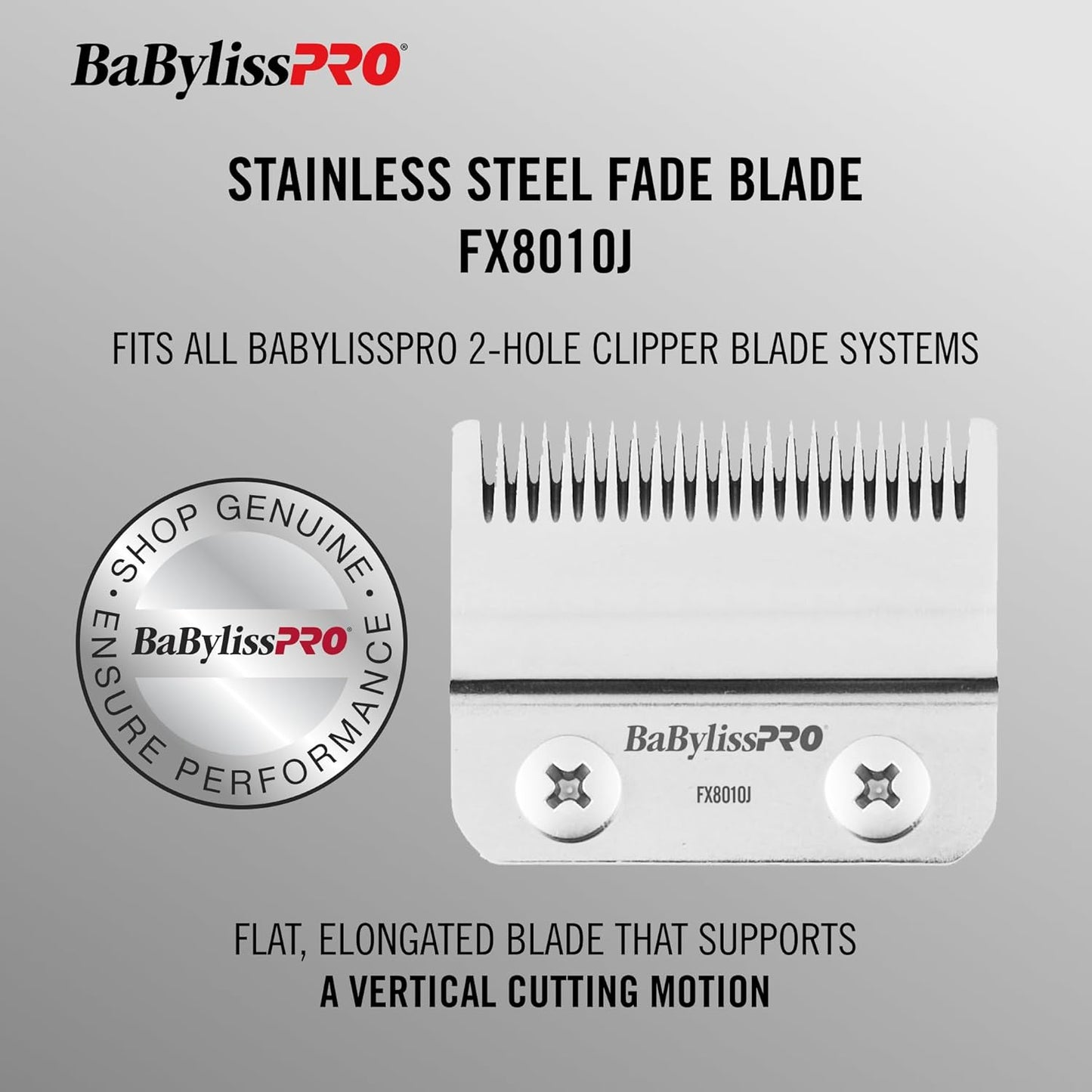 BaBylissPRO Replacement Fade Clipper Blades for FX870, FX825, FX673 Clippers and most 2-hole blade systems