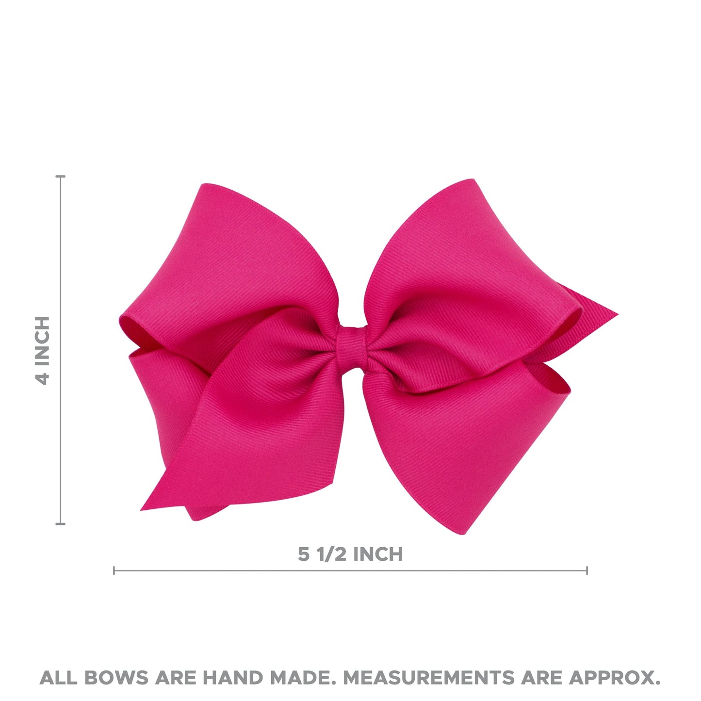 Wee Ones Girls' Classic Grosgrain Hair Bow on a Wrapped Headband, Stylish For All Hair Types, Small King Bow, Shocking Pink