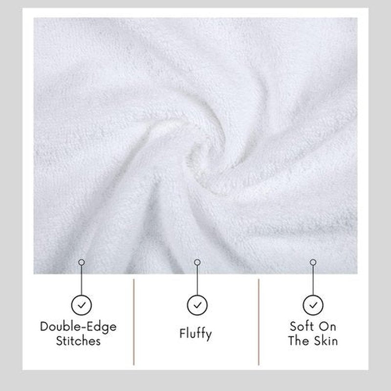 TEXTILOM Bath Towel Set – Hotel and Spa Quality & Soft & Absorbent & Quick Dry Bath Towels for Bathroom – 100% Turkish Cotton Bathroom Towels Set of 4 (27 x 54 inches)- White