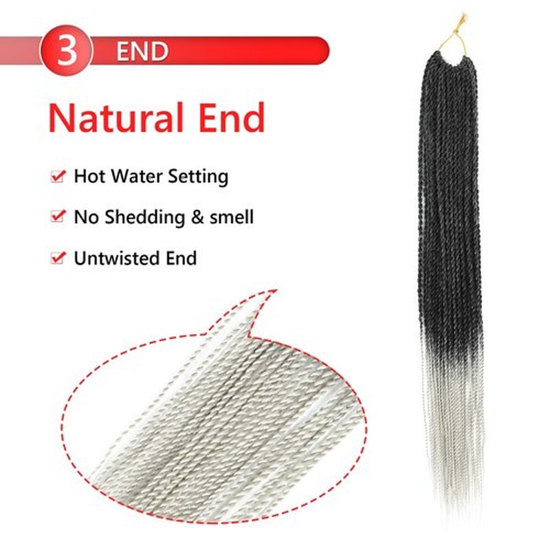 Senegalese Twist Crochet Hair for Black Women 14 Inch Pretwisted Crochet Hair 7 Packs Boho Goddess Twist Crochet Hair Pre Looped Hot Water Setting Crochet Twists with Natural Straight Ends