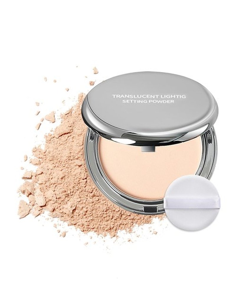 Pressed Mineral Powder Foundation, 4-in-1 Matte Setting Powder with Concealer&Finishing Powder Makeup SPF 35 Color Correcting Medium to Full Coverage Foundation, Waterproof Long Lasting, Natural