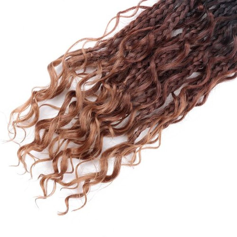 Boho Box Braids Crochet Hair 14 Inch Goddess Box Braids Crochet Hair 1b/33/30 Bohemian Box Braids Crochet Hair Synthetic Braiding Hair 8 Packs Crochet Box Braids Crochet Hair for Black Women
