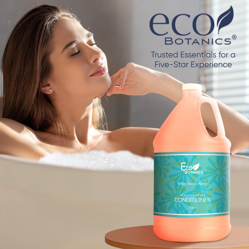 Terra Pure 1-Shoppe Eco Botanics Natural Conditioner with Raw Honey & White Tea | Gallon Jug Bulk Toiletries for Airbnb, Vacation Rentals, and Home Bathroom | Refill For Soap Dispensers