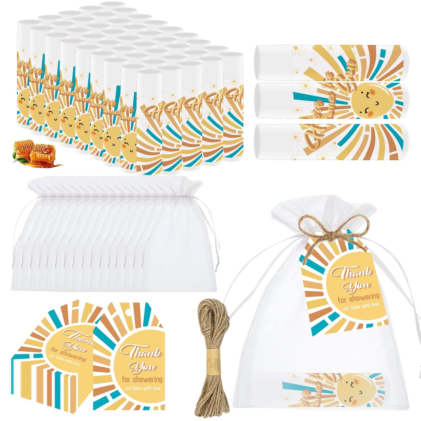 50 Sets Baby Shower Lip Balms Bulk Gifts for Guest Baby Shower Thank You Gifts Baby Shower Favors for Guests Boys Girls Games