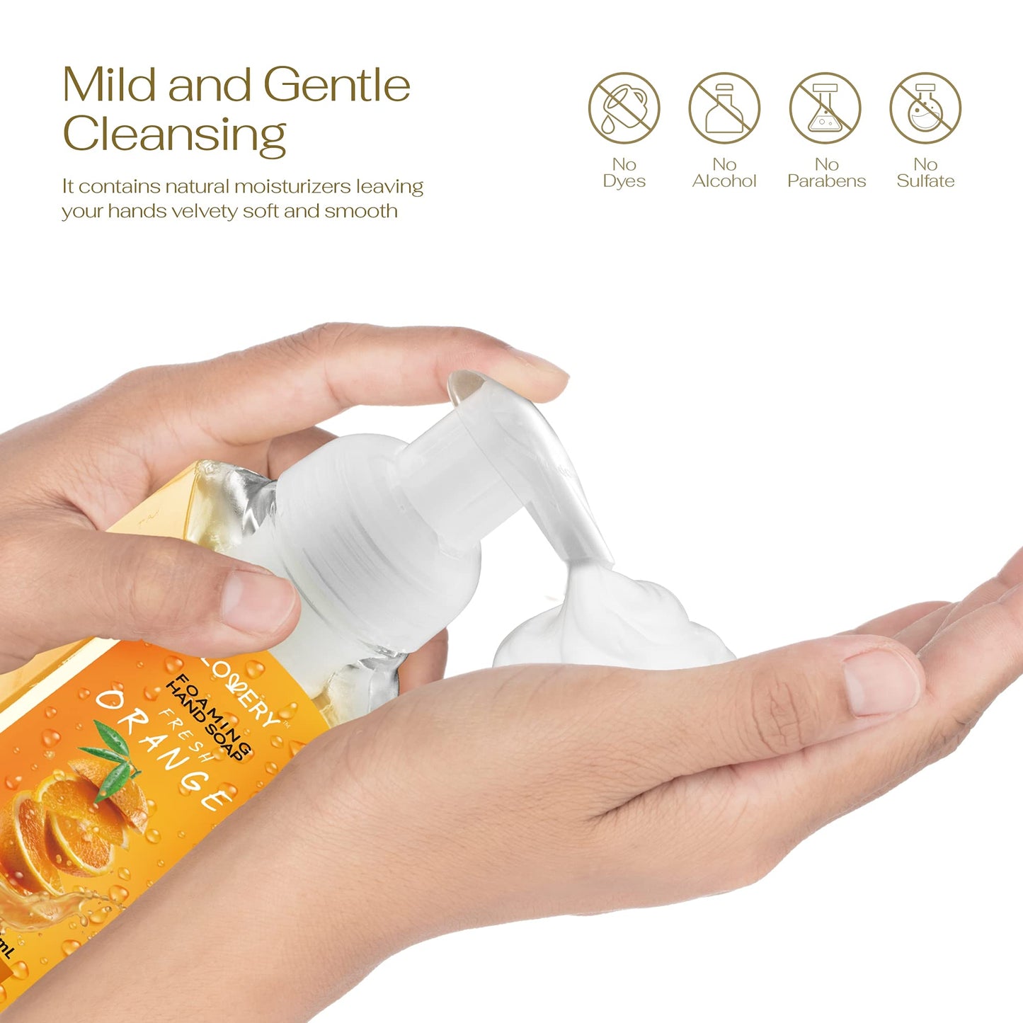 Foaming Hand Soap - Pack of 6 - Moisturizing Hand Soap with Aloe Vera & Essential Oils, Alcohol-Free Hand Wash in Citrus Blend, Lemon, Orange, Pomelo, Lime, Grapefruit, Hand Wash for Kitchen, Bathroom