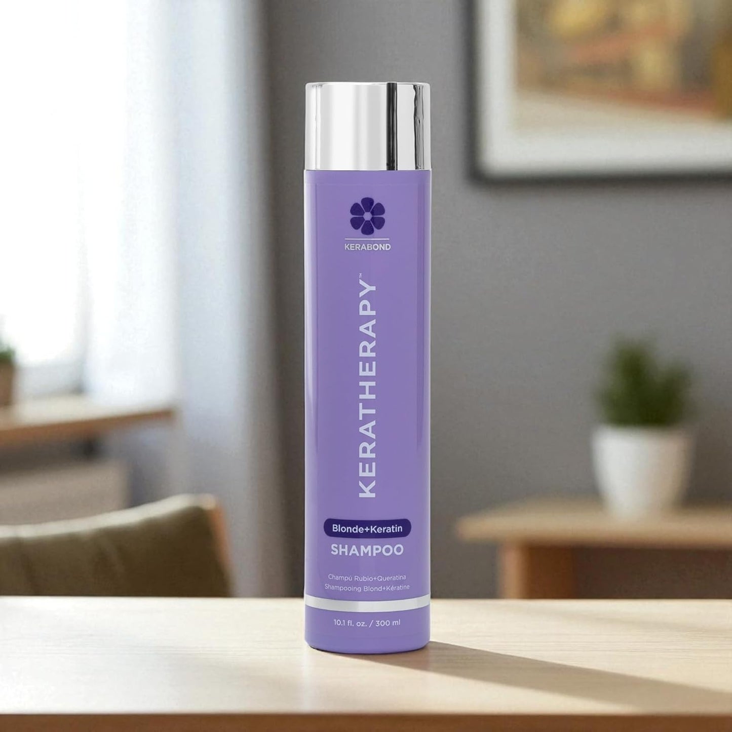 KERATHERAPY Keratin Infused Totally Blonde Violet Toning Shampoo, 10.1 fl. oz., 300 ml - Violet Shampoo for Blonde Color Treated Hair, Brassy, Silver, & Highlighted - Sulfate & Paraben Free