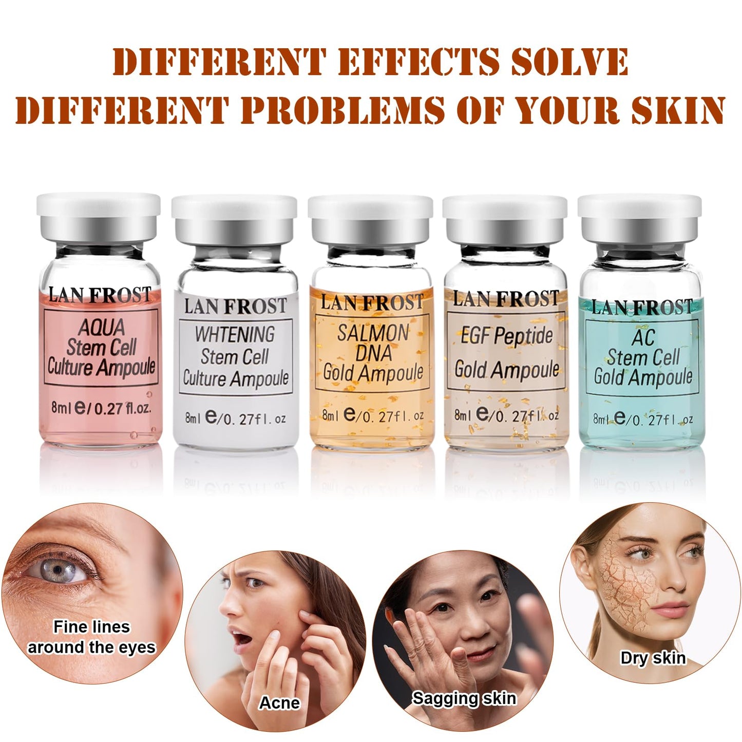 Facial Glow Starter Kit Serum Hyaluronic Acid Essence Skin Care Set 0.27oz 12 Vials, Skin Care Serum for Face Radiance Facial Glow Kit