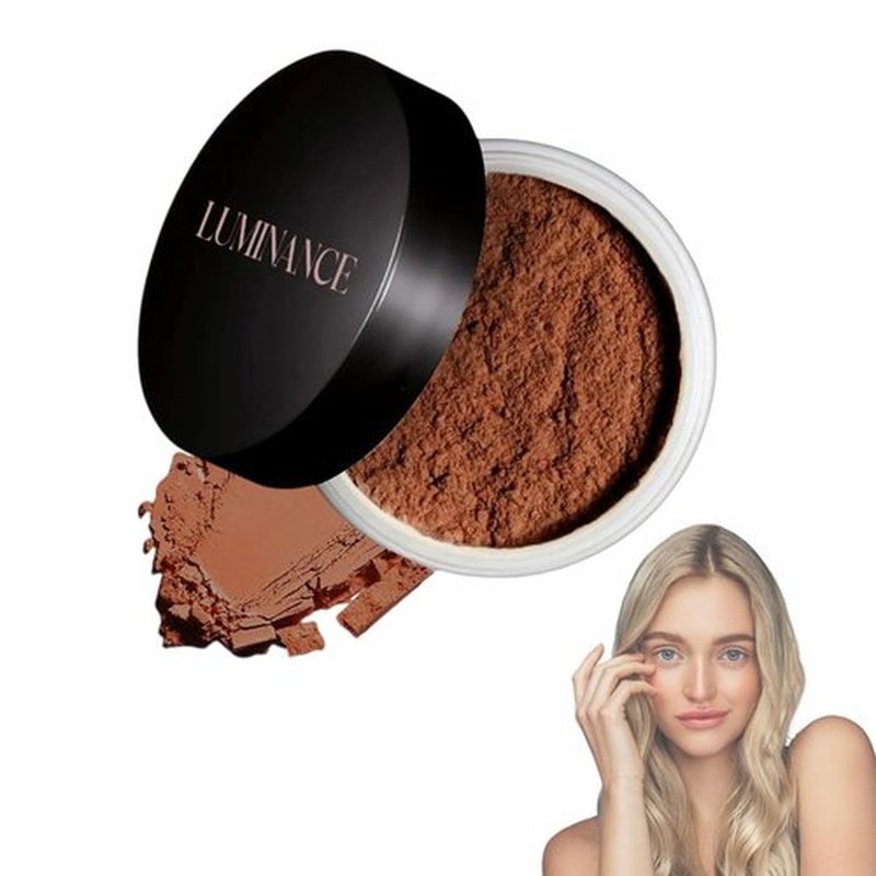 Luminance Pink Powder,Ultra Pink Setting Powder,Long-Lasting Waterproof Foundation,Skin Tone Adapting Blurring Powder for Flawless Beauty (Dark/Deep)