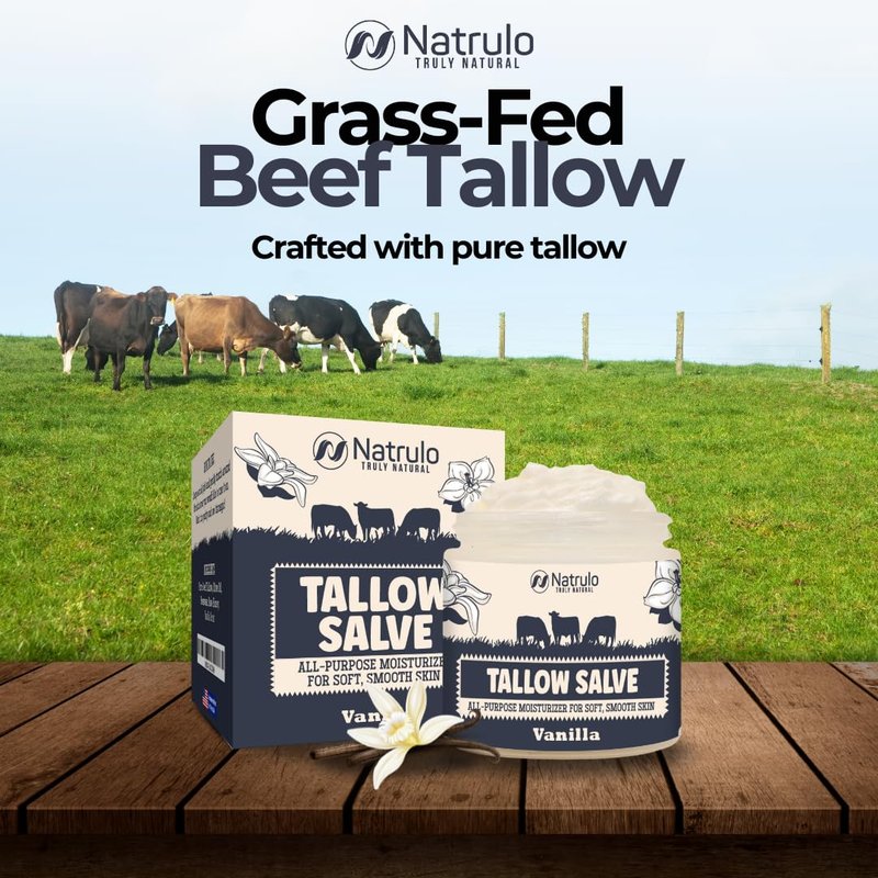 Beef Tallow Salve - All-Natural Grass-Fed Balm for Eczema & Dry Skin | Moisturizing Skin Repair Made in USA