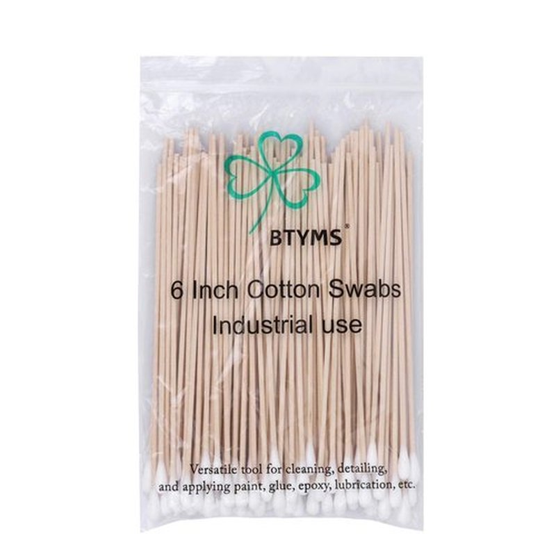 400 Count 6 Inch Long Cotton Swabs with Wooden Handles Cotton Tipped Applicator for Cleaning