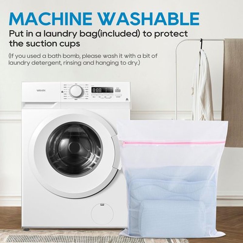 Full Body Bath Pillow, Bath Pillows for tub with Mesh Washing Bag & 21 Non-Slip Suction Cups, Spa Bathtub Pillow for Head Neck Shoulder and Back Support - 5D Air Mesh & Quick Drying | Blue