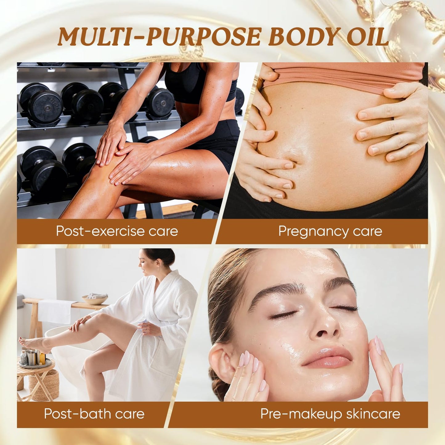 BODUNMSCA ERAE Queen Oil, Cold-Pressed Botanical Body Oil, Lightweight Hydrating & Moisturizing Oil for Dry Skin, Arms, Belly & Thighs – Daily Skin Care, 2 Pack (120 ml / 4 fl oz Each) (2)