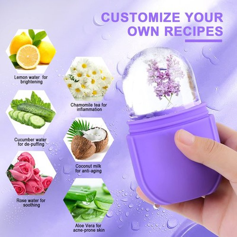 Ice Roller For Face and Eye, Ice Facial Roller Massage Shrink Pore Skin Care Tools, Reusable Ice Stick Remove Dark Circle, Ice Face Mold Sphere Face Ice Cubes for Brighten Lubricate Fine Lines