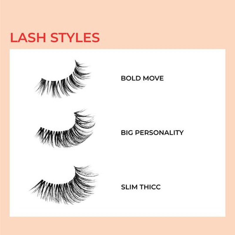 KISS My Lash But Bolder, False Eyelashes, 'Bold Move', 12 mm, Includes 1 Pair, Contact Lens Friendly, Easy to Apply, Reusable Strip Lashes, Glue On Lashes