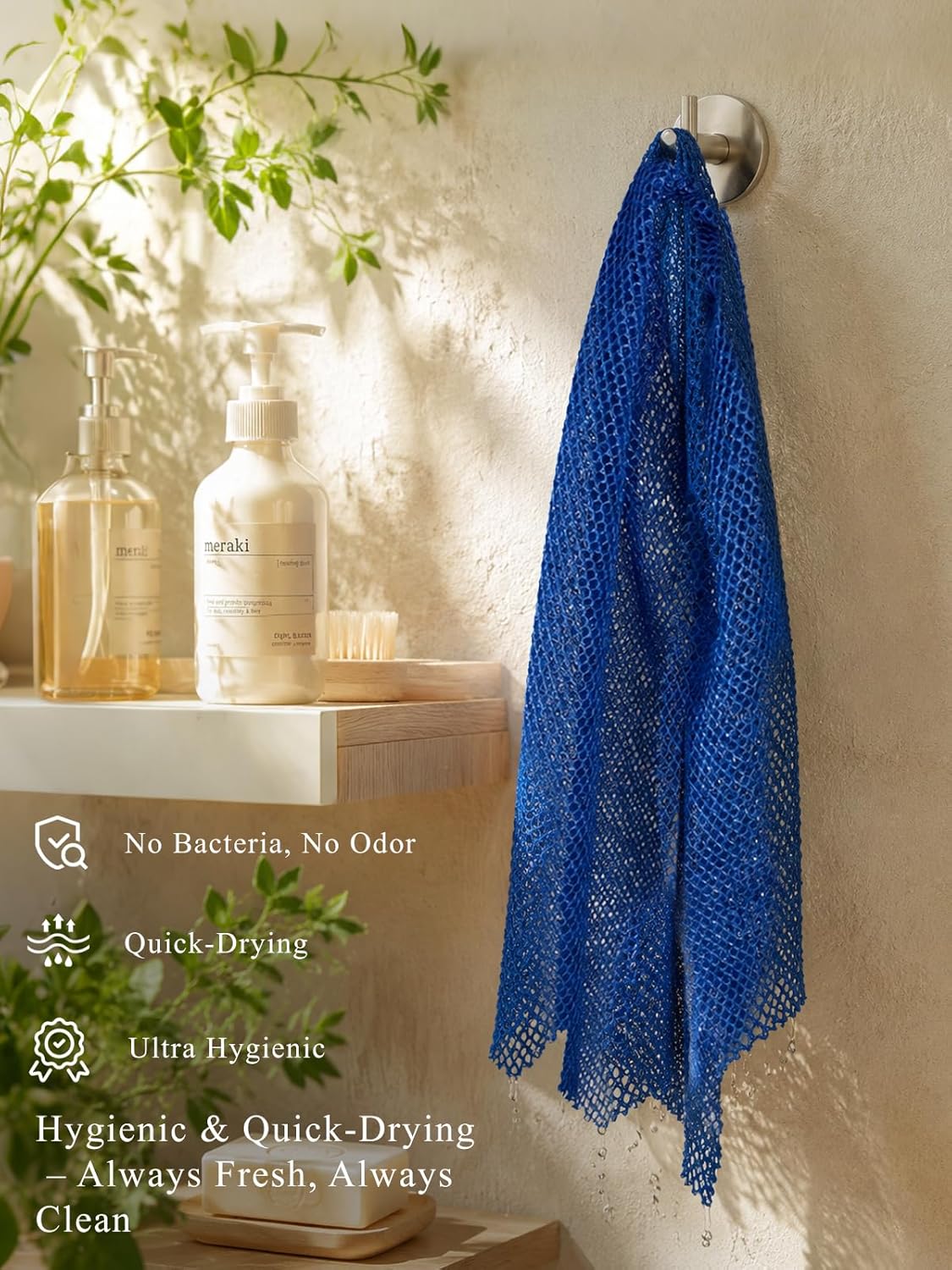 African Exfoliating Net Sponge - 4 Pack Authentic Body & Back Scrubber | Extra Long Bath Cloth for Smooth Skin