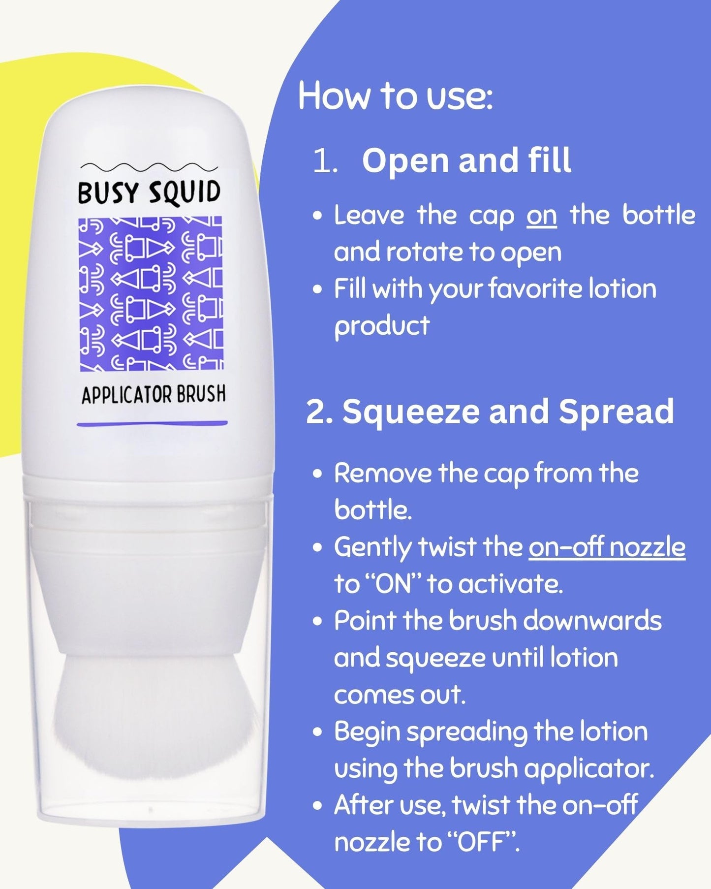 Set of 2 Refillable Sunscreen Brush for Face – 2 oz Travel Applicator for Liquid SPF – Mess-Free Reapplication for Kids & Adults – Perfect for Beach, School & Sports