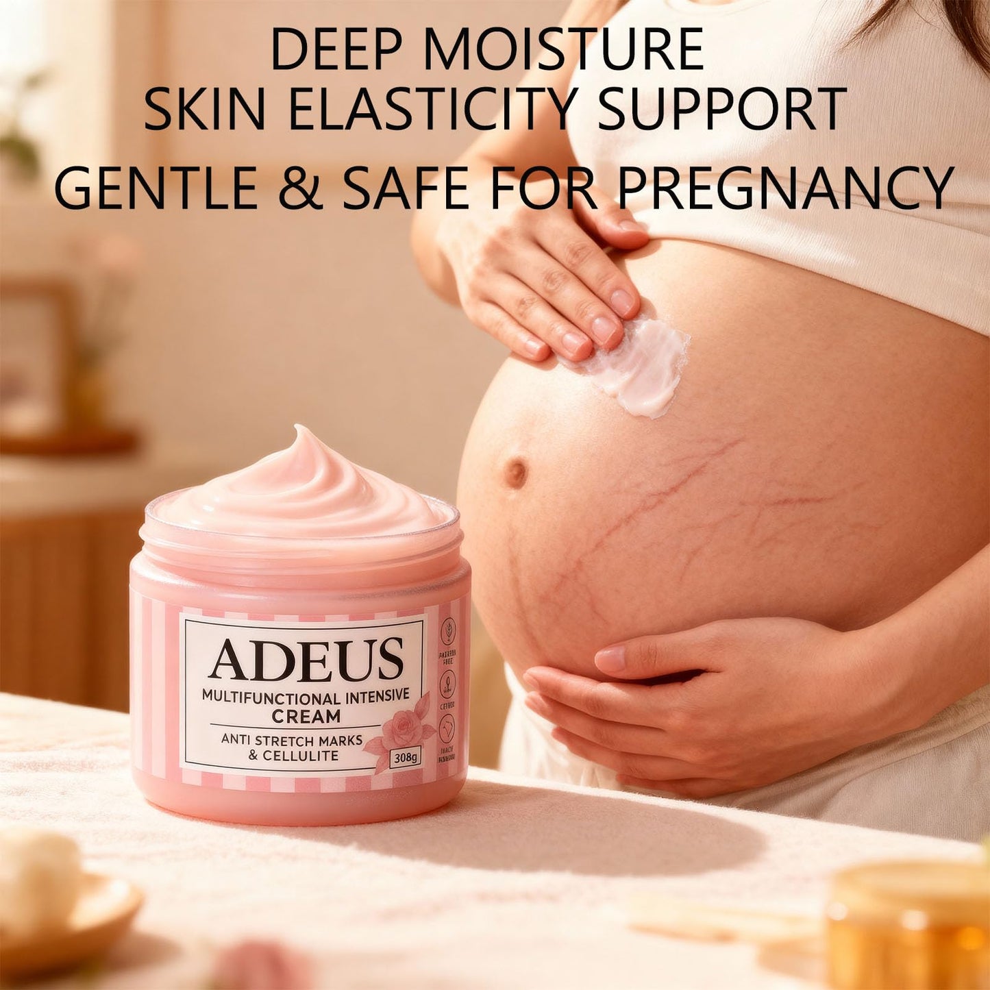 ADEUS Multifunctional Intensive Cream – Smooth & Tighten Skin – Targets Stretch Marks, Cellulite & Sagging Skin – Deep Nourishing & Elasticity-Boosting Formula for Women (10oz) (1)