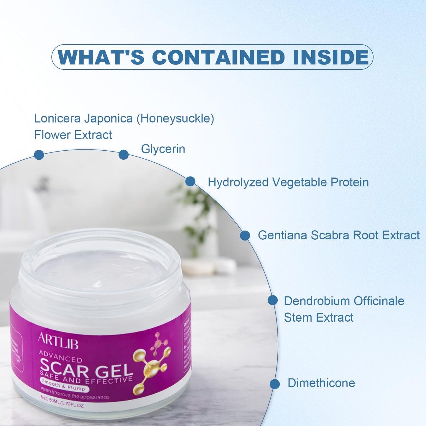 Scar Cream,Silicone Scar Gel,Helps Reduce Surgical Scars,Acne,Burn,Keloids Bump,Stretch Marks, Advanced Scar Removal Cream for Old and New Scars(1.69oz)