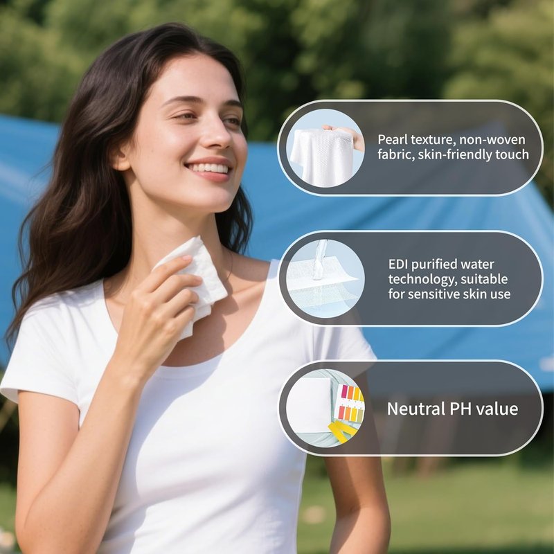 Cooling Body Wipes - 10 Individually Wrapped Refreshing Aloe & Mint Wipes | Perfect for Travel, Sports & Camping