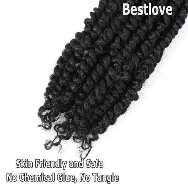 Bestlove Passion Twist Crochet Hair 18 Inch 8 Packs Pre-twisted Crochet Passion Twist Braids Hair Pre-looped Mini Water Wave Bohemian Twists Hair With Curls Crochet Hair for Black Women
