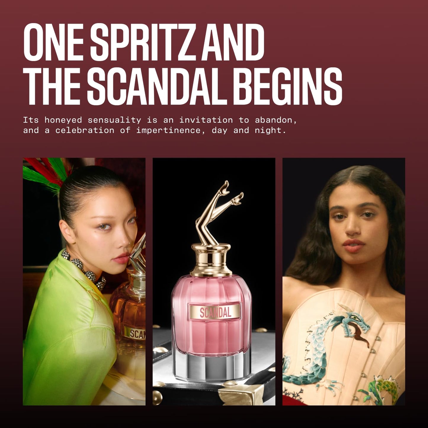 Jean Paul Gaultier Scandal Eau de Parfum for Women - Long Lasting Gourmand Chypre Women's Perfume with Gardenia, Honey and Patchouli - Designer Fragrance Spray, 1 oz