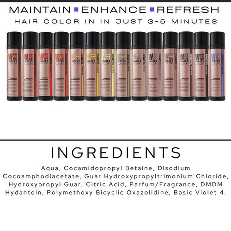 Watercolors Semi Permanent Color Depositing Shampoo. Sulfate & Paraben Free to Maintain & Enhance Hair Color 8.5 oz - CRIMSON SPLASH