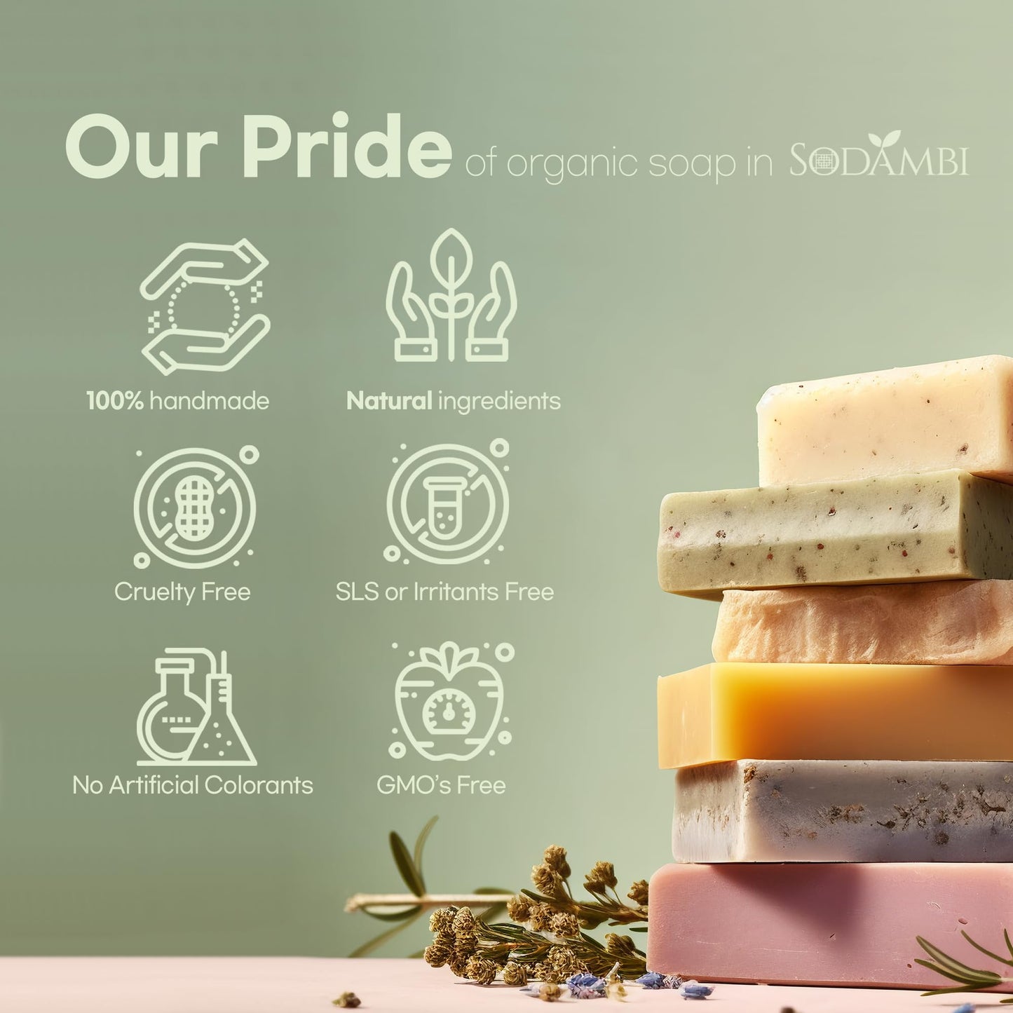 sodambi Ginseng Soap Bar – Handmade with Ginseng, Shea Butter & Avocado Oil – Hydrating & Soothing Cleanser for Face & Body – 3.5 oz
