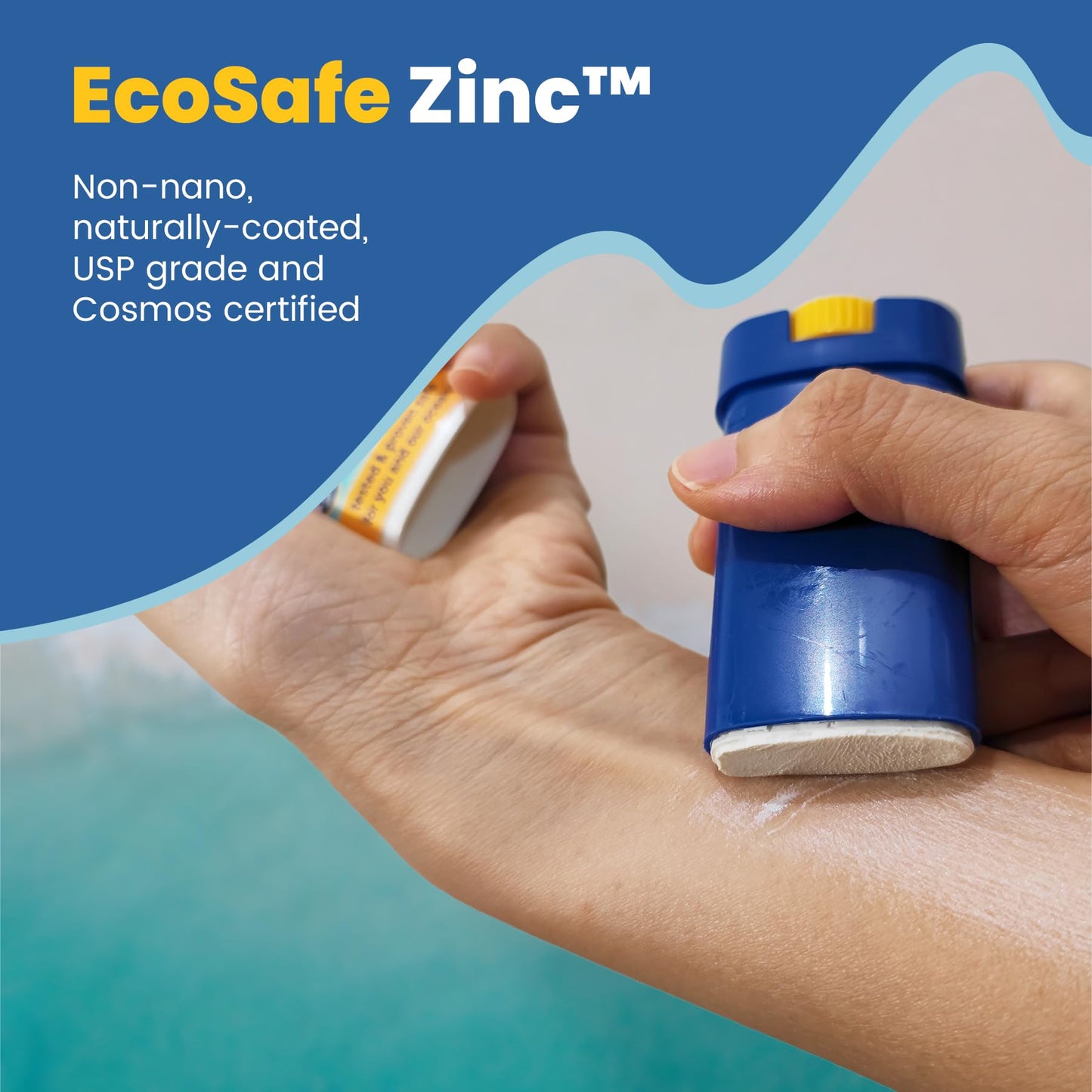 STREAM 2 SEA EcoStick SPF 35 Mineral Sunscreen Stick, Sweat Water Resistant Sunblock, USDA Approved Biodegradable Paraben Free Reef Safe Sunscreen Protection UVA UVB (EcoStick WildBlue) 0.5 oz