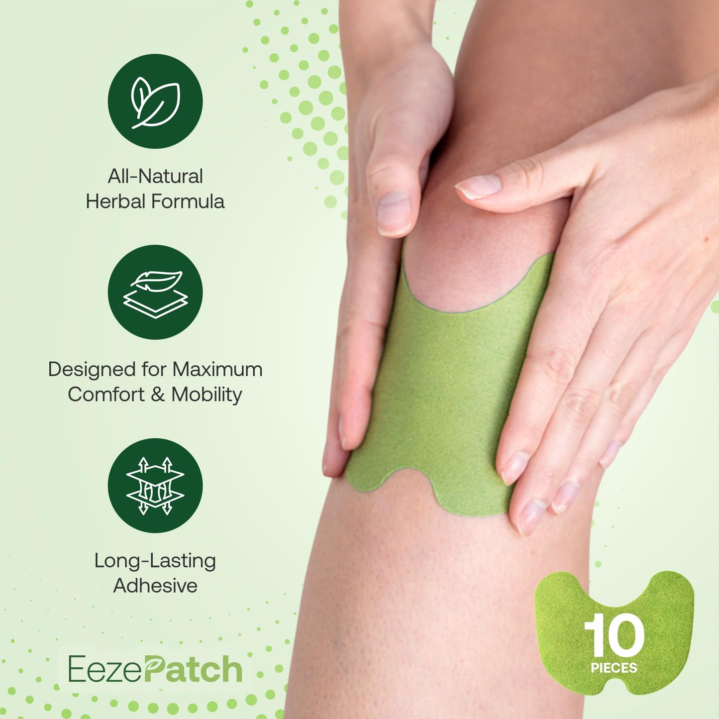EezePatch® Joint Support Patches (10 Count) – Natural Support for Discomfort, Mobility & Flexibility – Herbal Extracts for Soothing Comfort – Easy-to-Apply