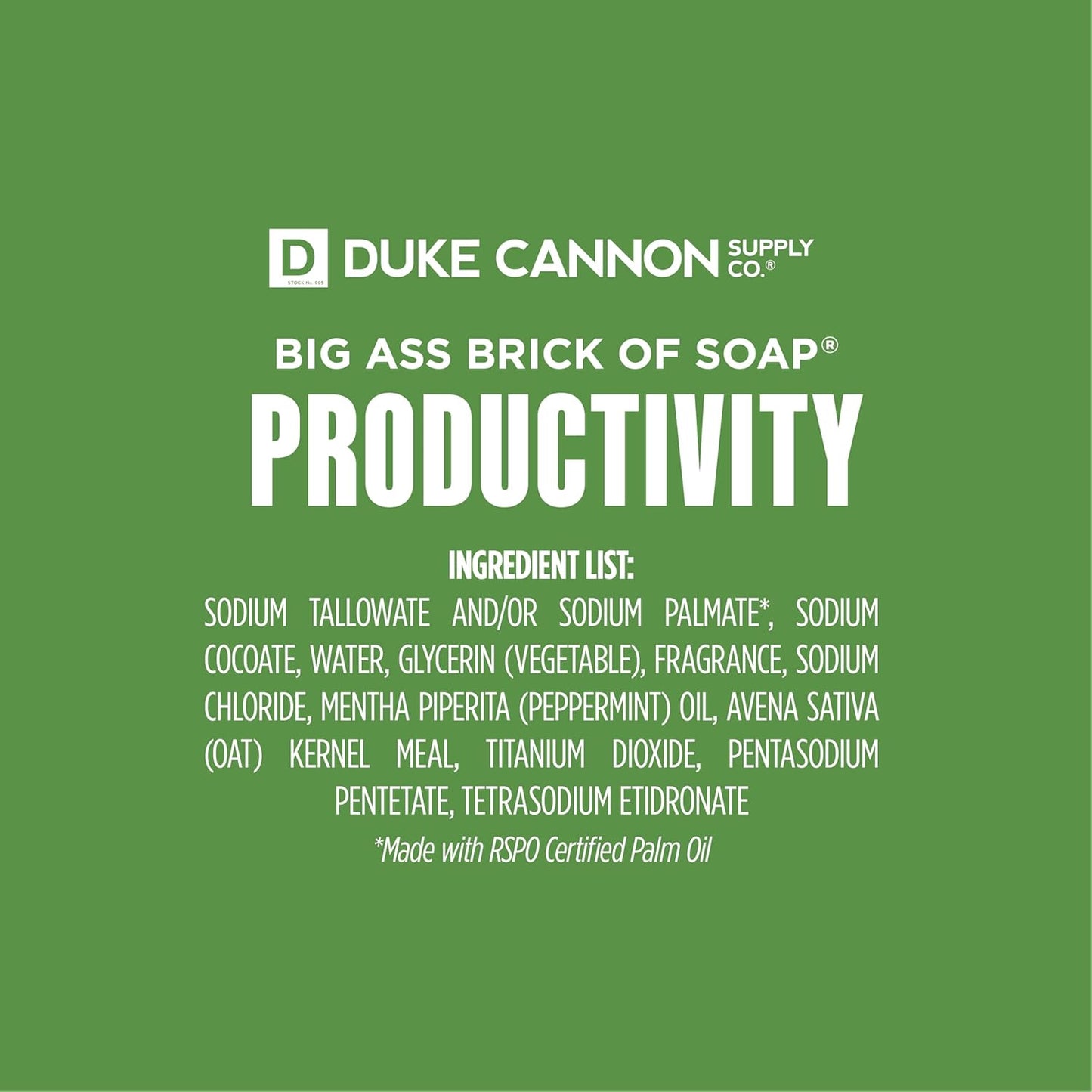 Duke Cannon Supply Co. Big Brick of Soap Bar for Men WWII Collection Smells Like Productivity (Fresh, Energizing Mint) Multi-Pack - Superior Grade, Extra Large, All Skin Types, 10 oz (3 Pack)