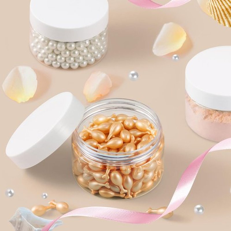 4 OZ Plastic Jars With Lids, 8 Pack Elumeiro Small Plastic Cosmetic Contianers Empty Round Cream Jar with Stickers For Lotion, Scrubs, Powder, Ointment, Makeup