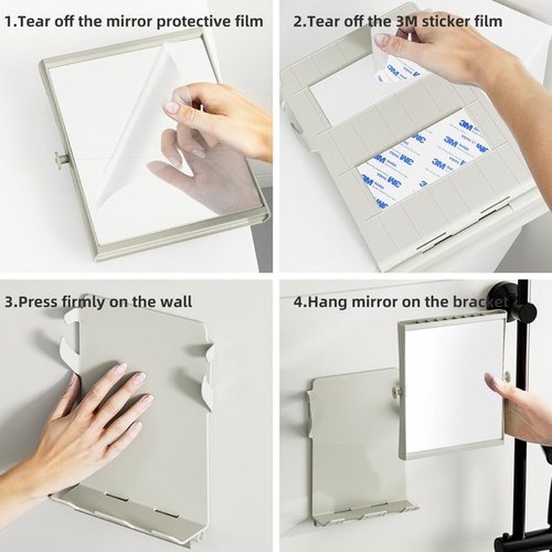 APLOP Shower Mirror Fogless for Shaving, 1X/3X Magnification, Warm Grey – Anti-Fog Shaving Mirror with Razor Holders and Squeegee, Easy Installation, Rust-Resistant Design